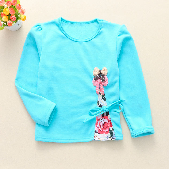 Bow Applique Full Sleeves Top – Blue