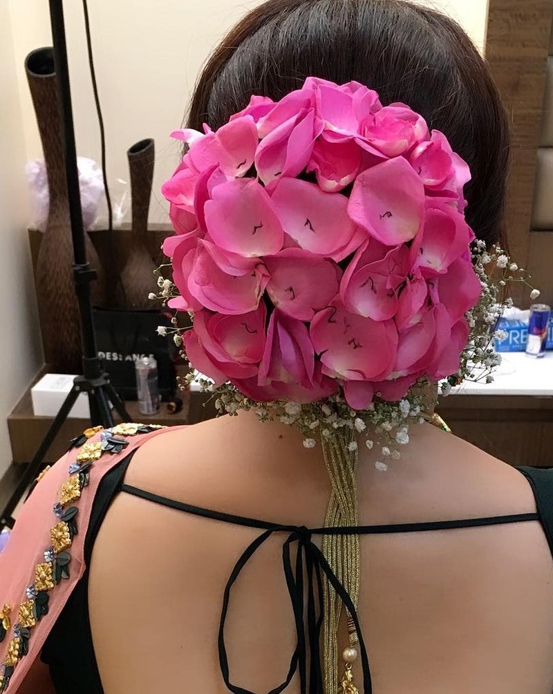 Bridal Floral Buns