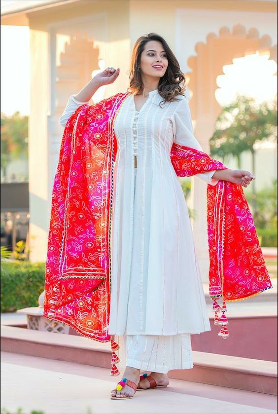 Peach Color Embroidered Georgette Modern Chic Palazzo Suit With Koti-thanhphatduhoc.com.vn