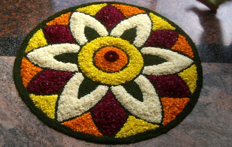 flower rangoli simple design