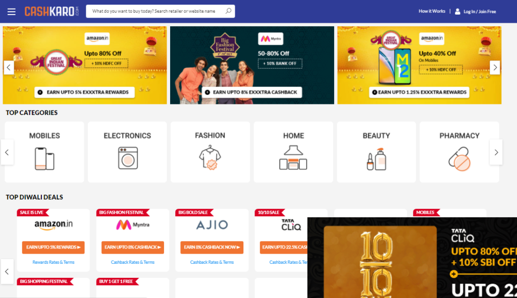 Cashkaro, best coupon site in india