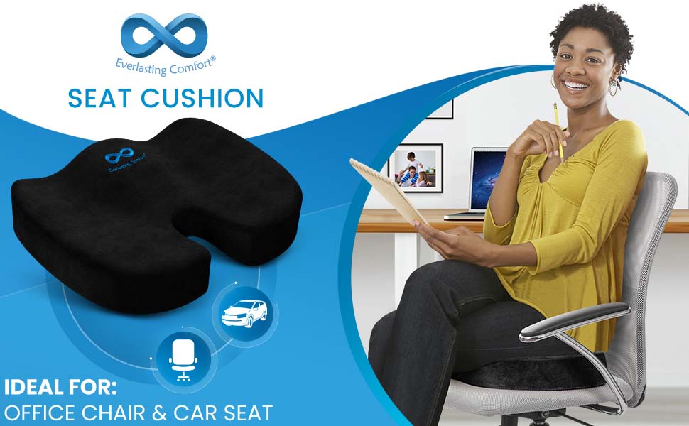 Everlasting Comfort Office Chair Seat Cushion for Back, Coccyx