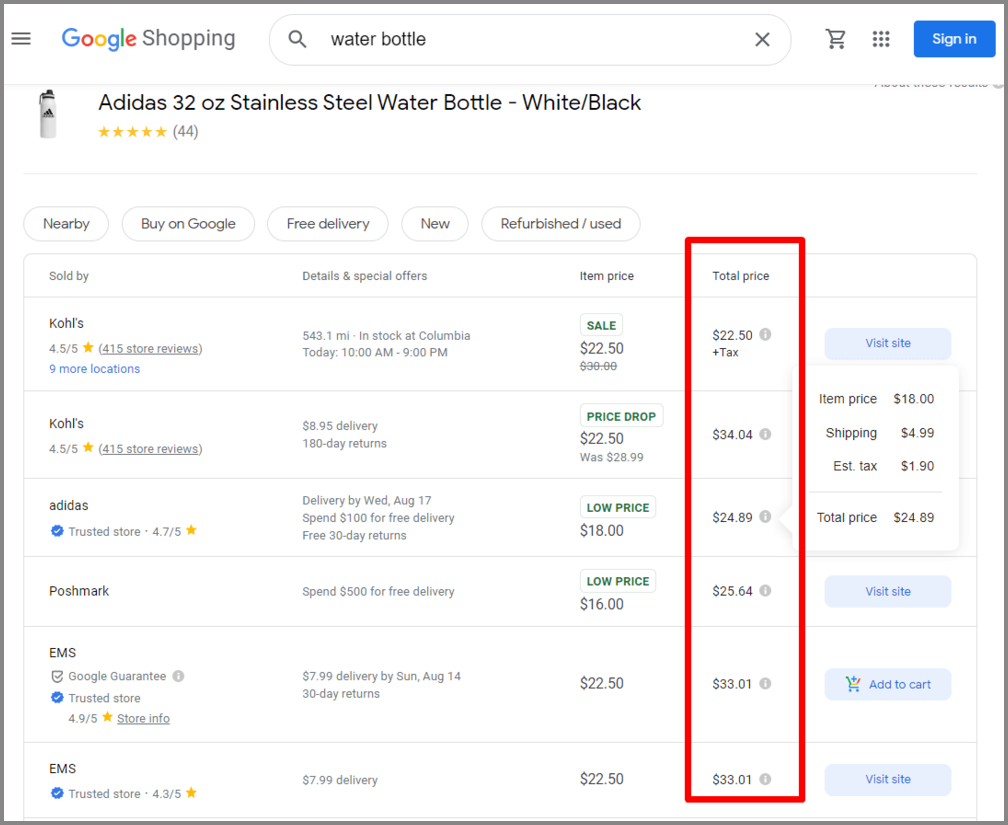 google shopping for best deals online