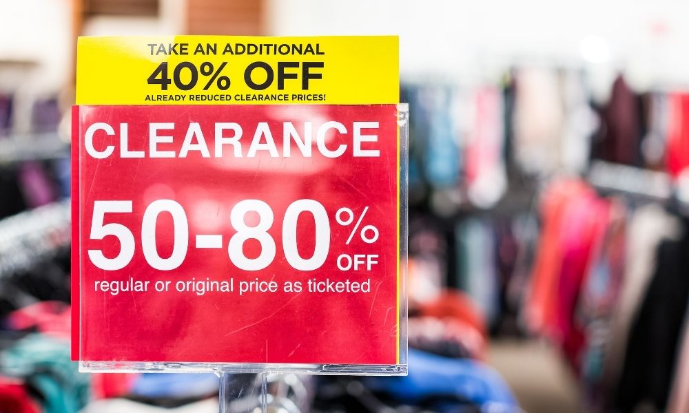 clearance sale in outlets