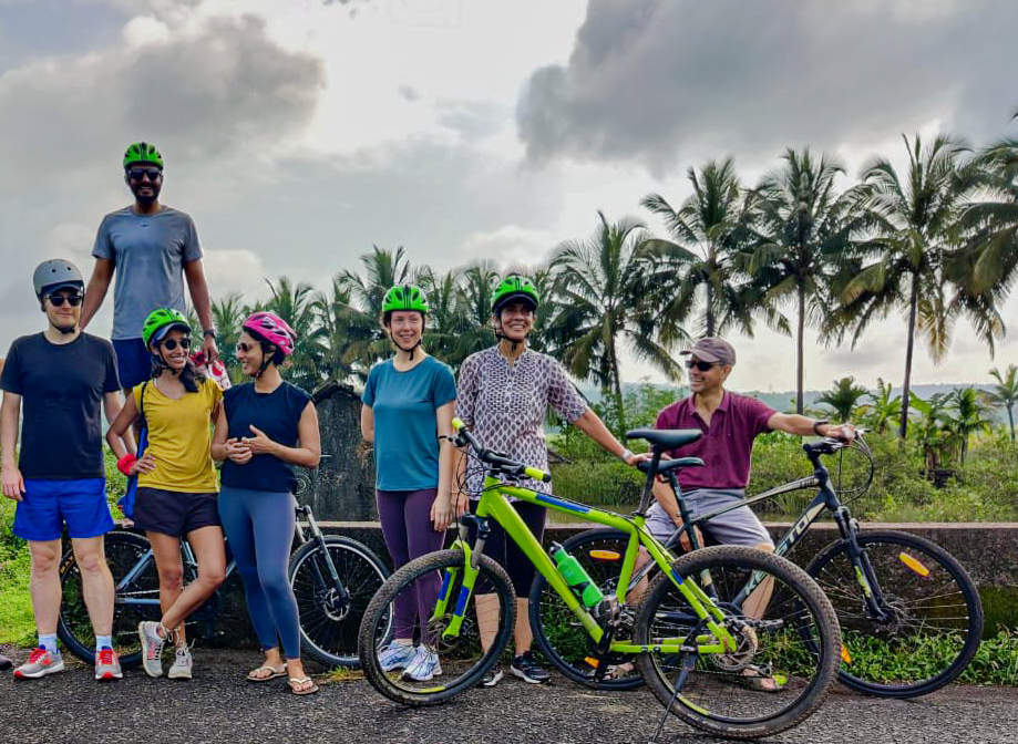 cycling with friends in Goa