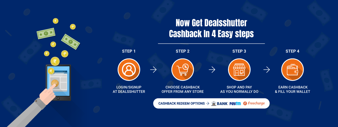 Now Earn Extra Dealsshutter Cashback on Every Purchase at Dealsshutter