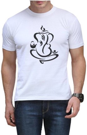 Get Rhymax Printed Men's Round Neck White T-Shirt Only @ Rs 479/-