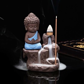 Get 75% OFF On Meditating Monk Buddha Smoke Backflow Cone Decorative Showpiece 