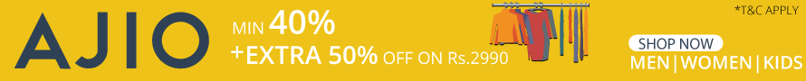 Get Min 40% + Extra 50% Off on Ajio on Purchase Value of Rs. 2990